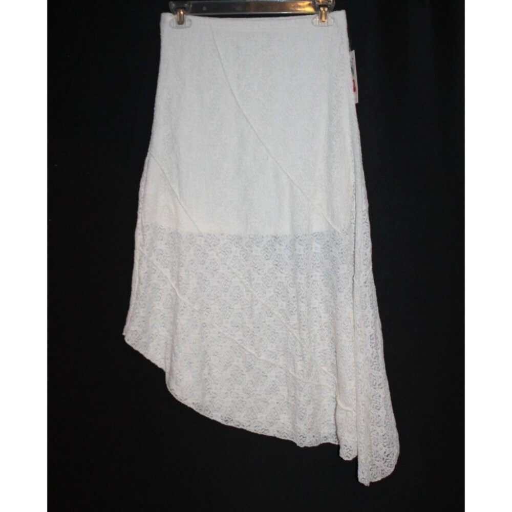 Ultra Flirt Skirt Women's Size Small Tiered Coastal Cowgirl Lace Ivory NEW